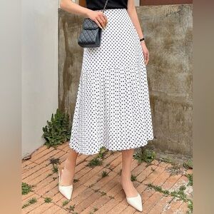 Dazy Polka Dot Print Pleated Hem Skirt